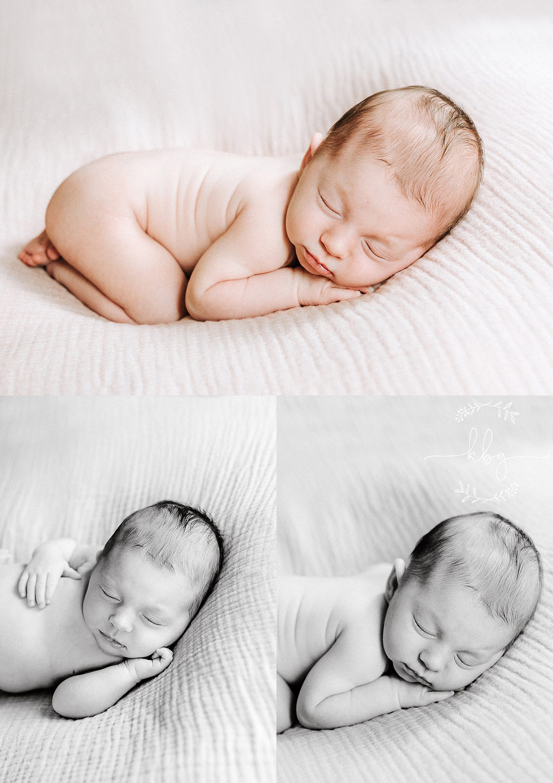 baby girl on beanbag - marietta newborn photographer