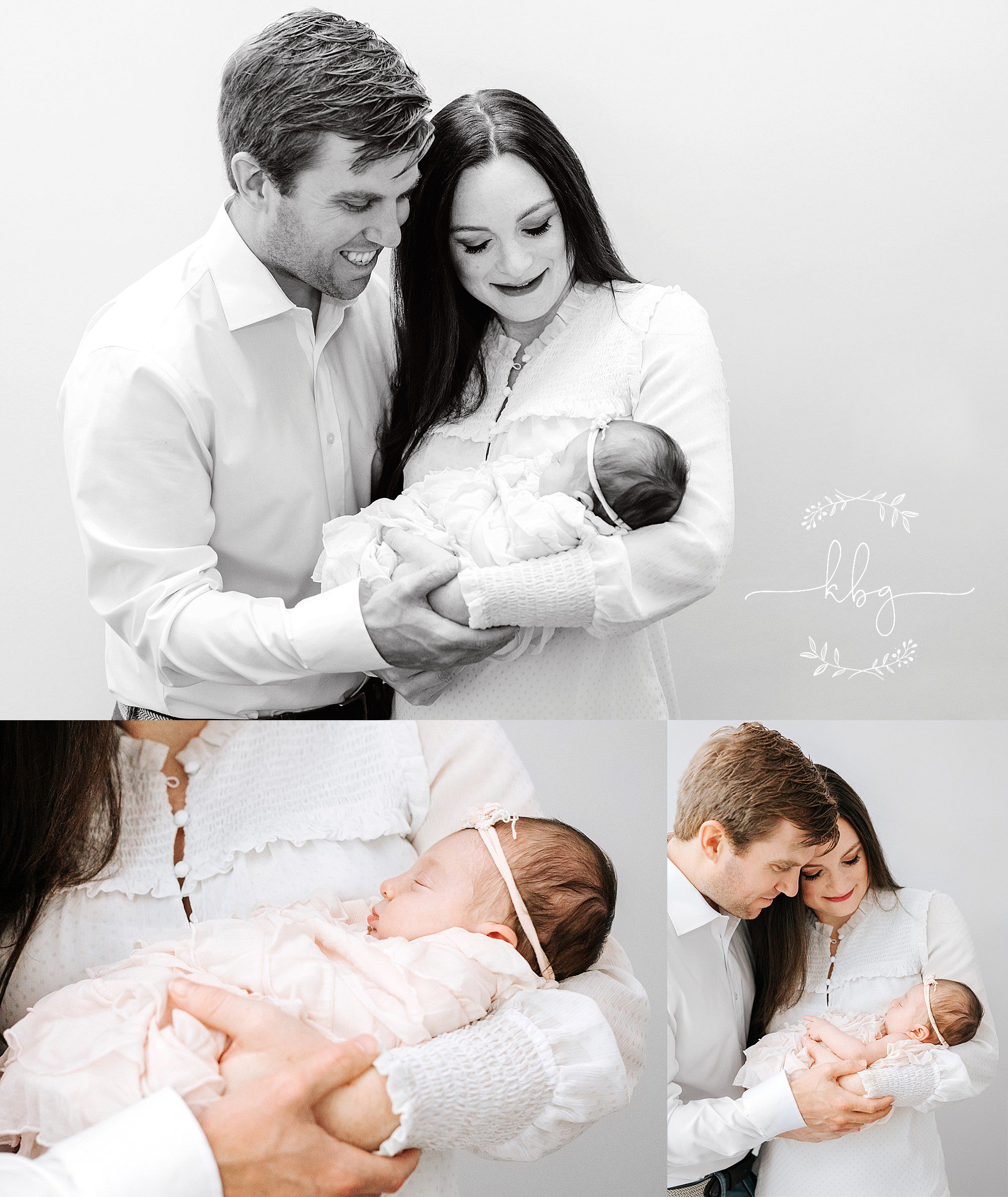 new parents holding baby girl -marietta family photographer 