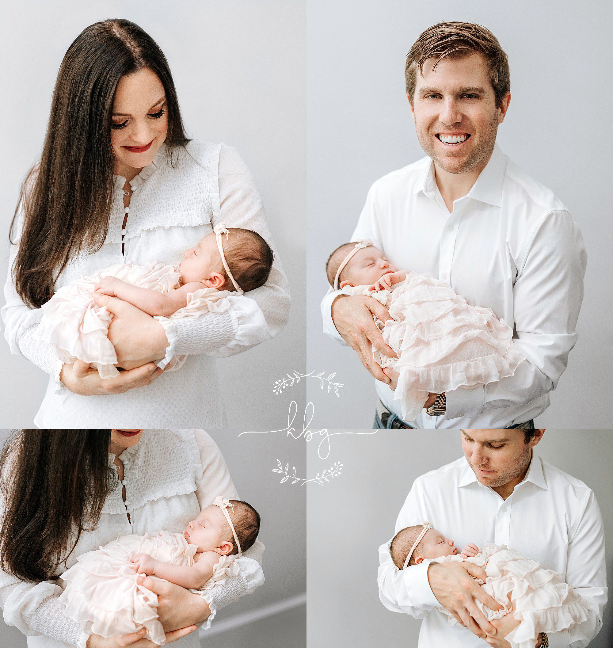 new parents holding baby girl - sandy springs newborn photographer 
