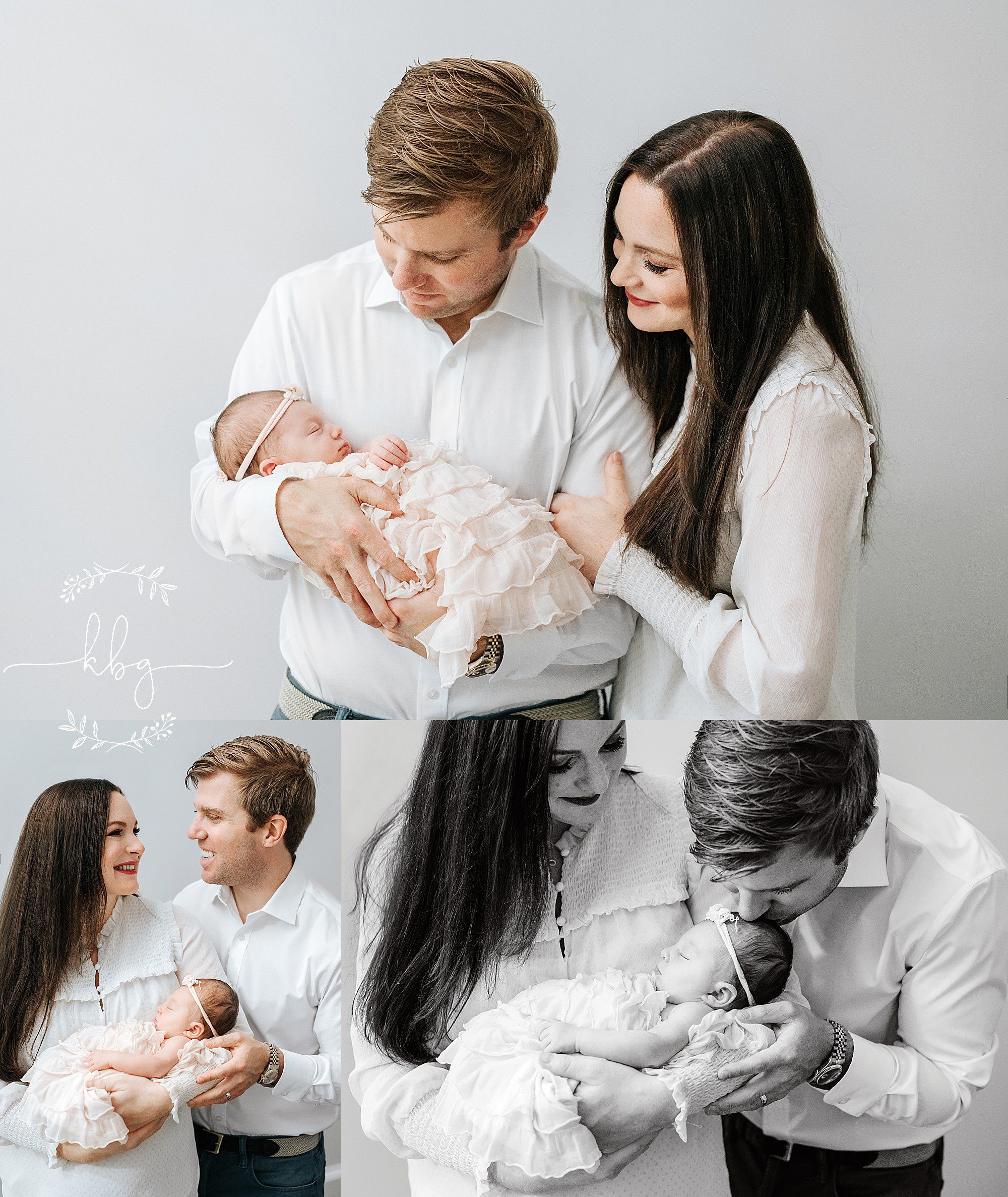 new parents holding baby girl - marietta newborn photographer
