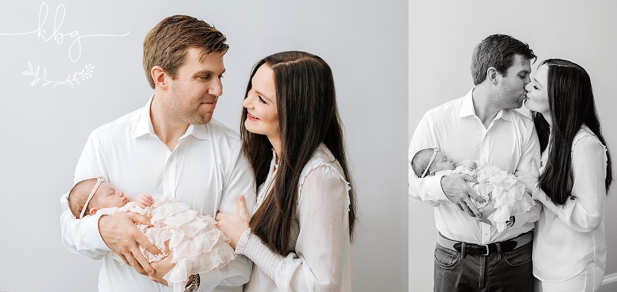 new parents holding baby girl - marietta family photographer 