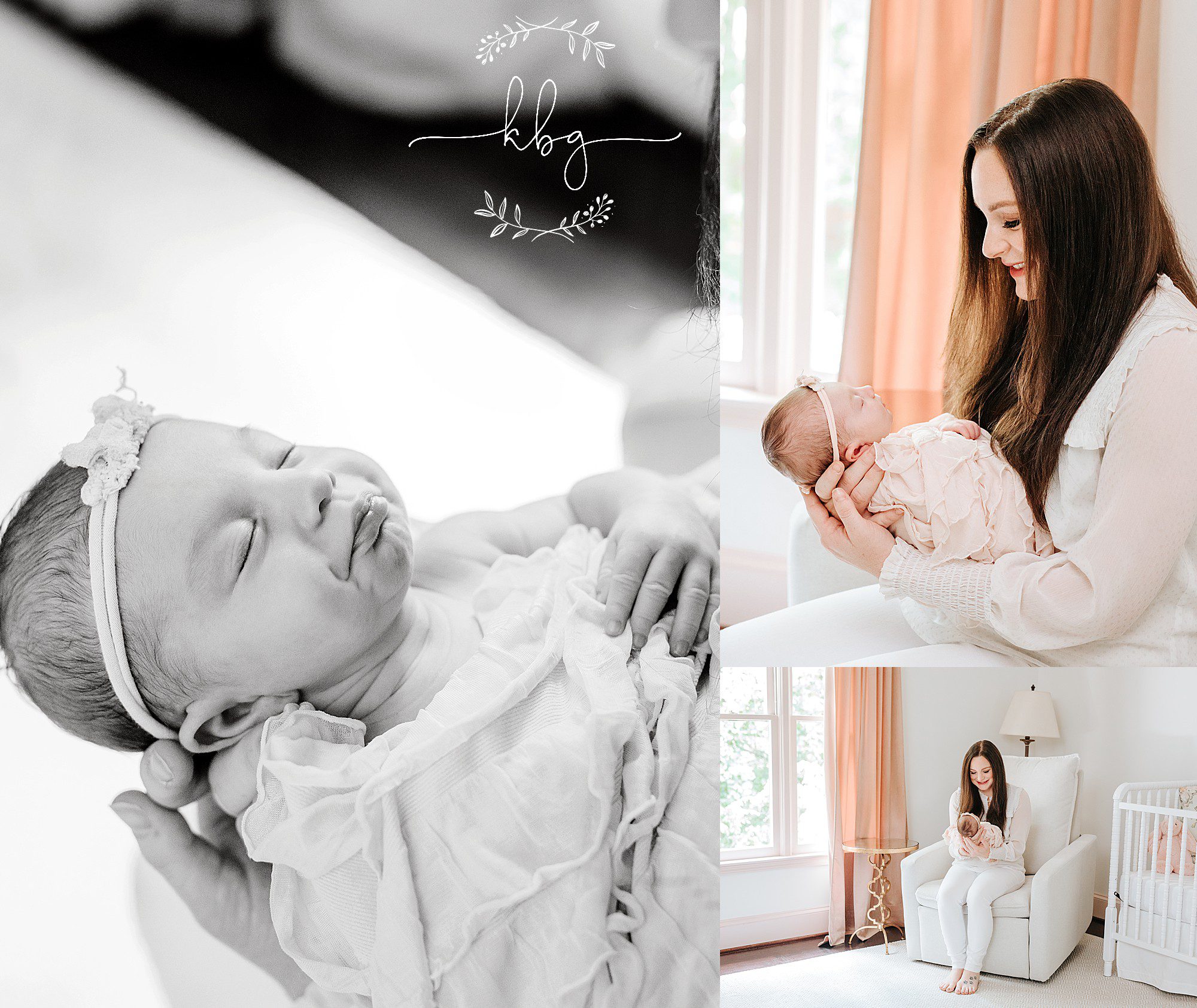 new mom holding baby girl - marietta newborn photographer 