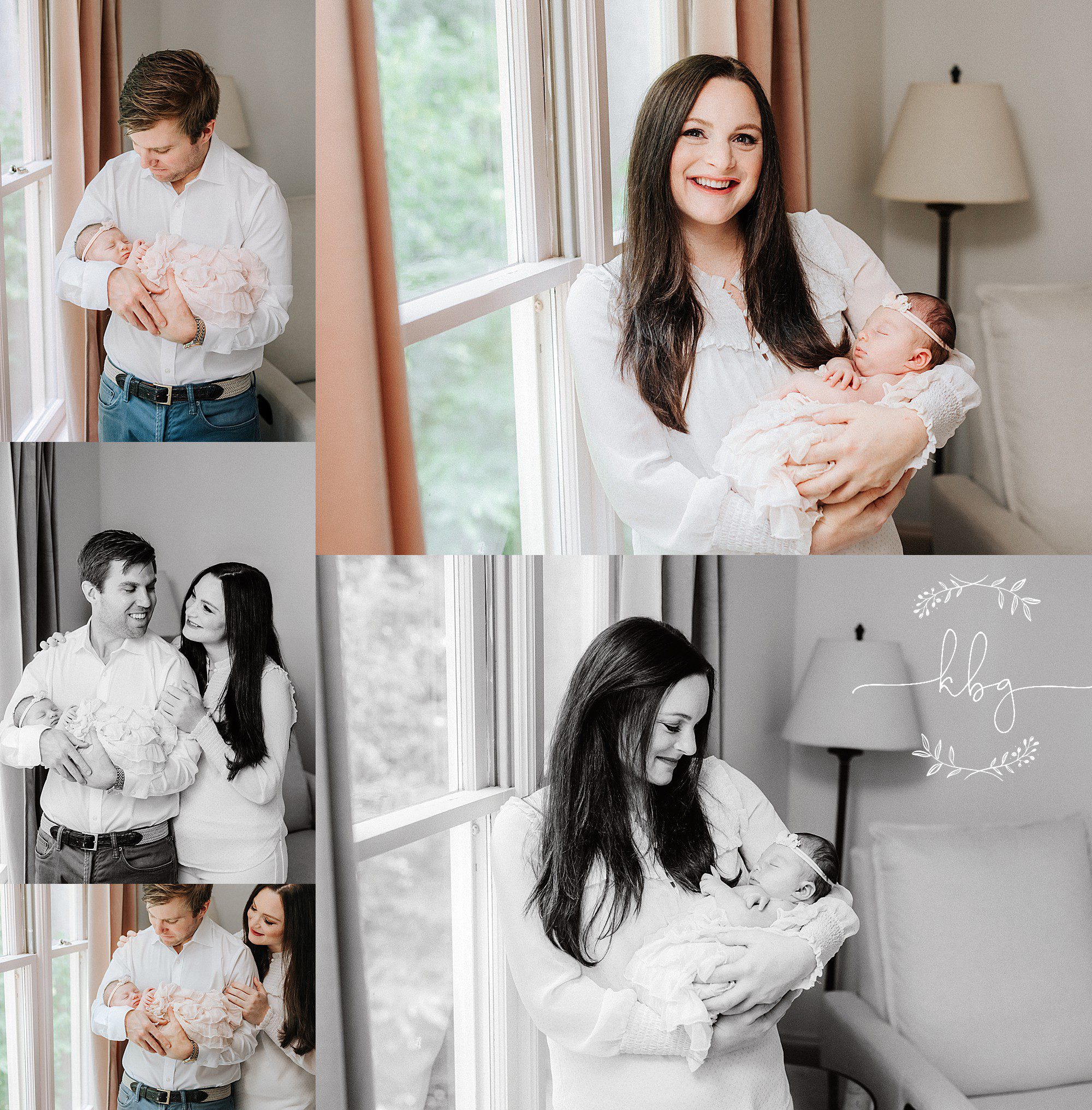 new parents holding baby in nursery - sandy springs in home newborn session