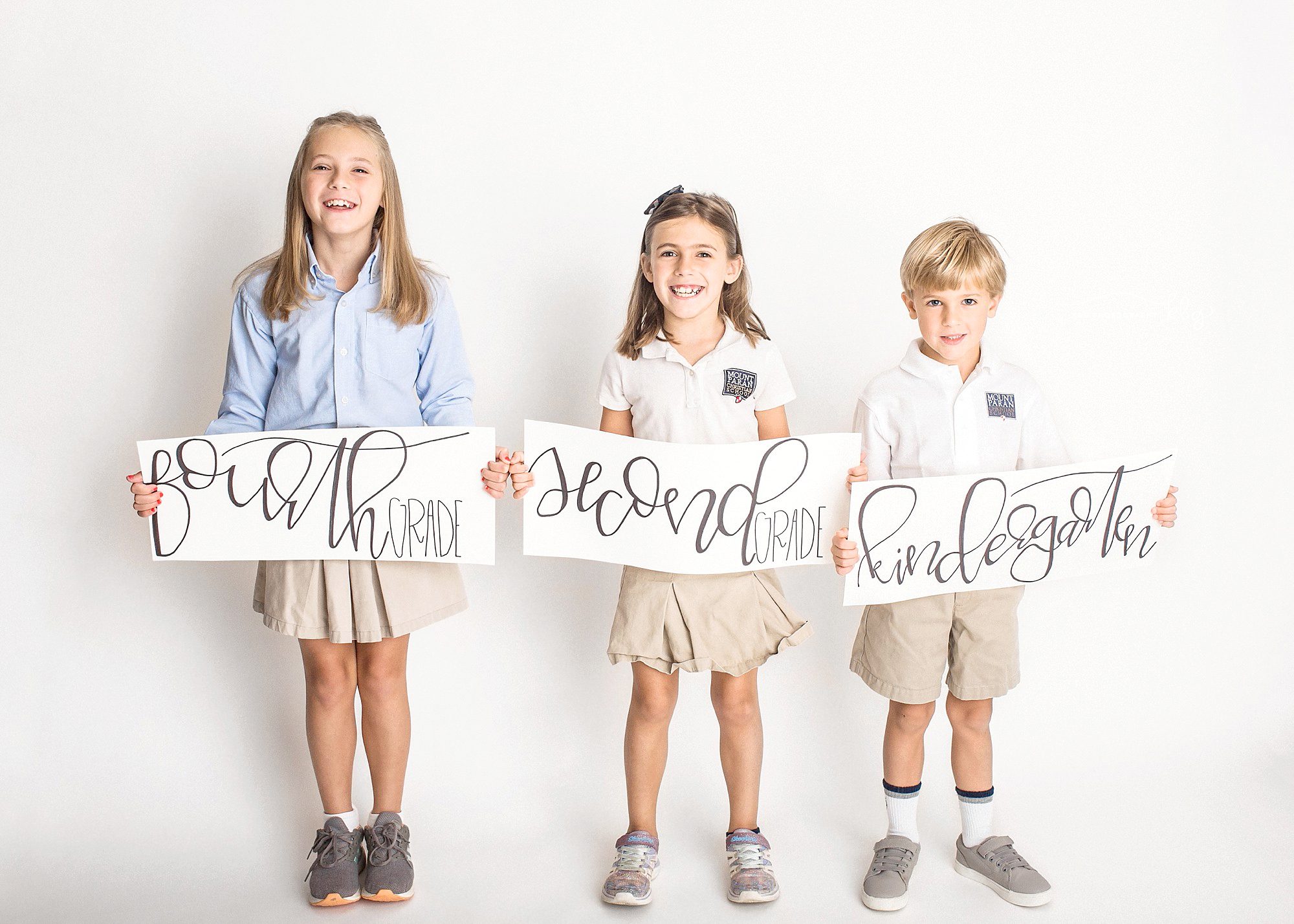 atlanta family photographer - three children first day of school pictures
