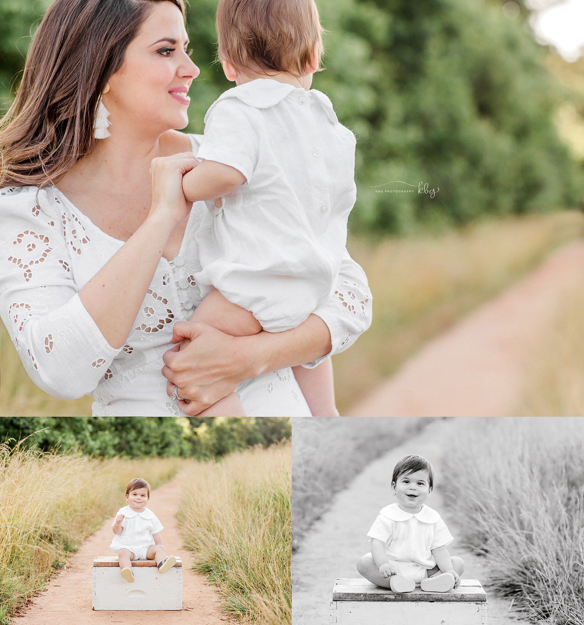 atlanta photographer - mom and baby cuddling and one year old boy portrait