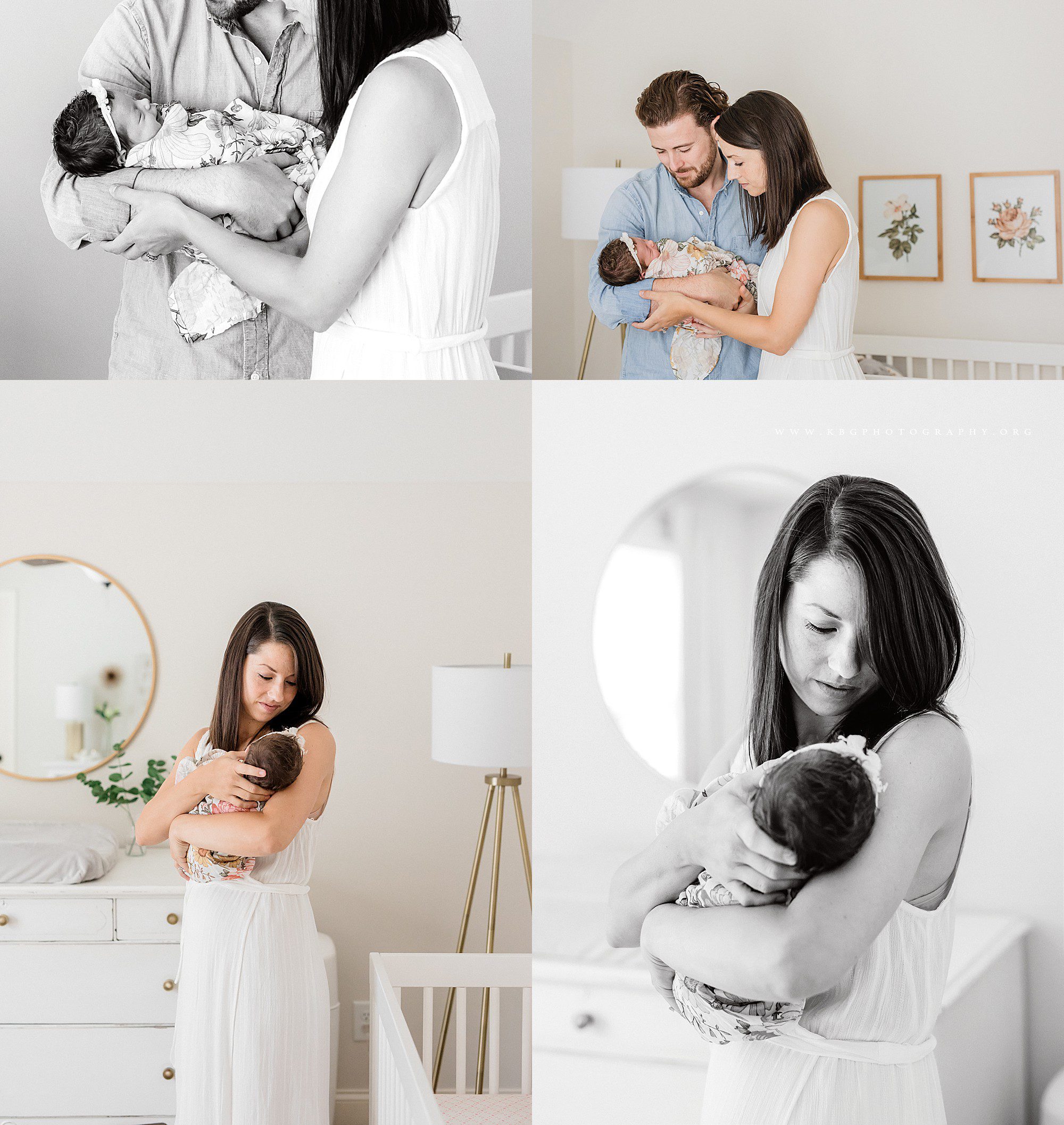 marietta family photographer - mom holding newborn baby girl 