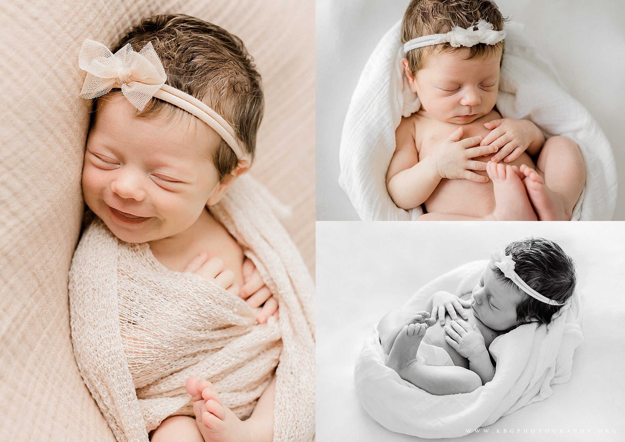 atlanta baby photographer - newborn baby girl on pink blanket
