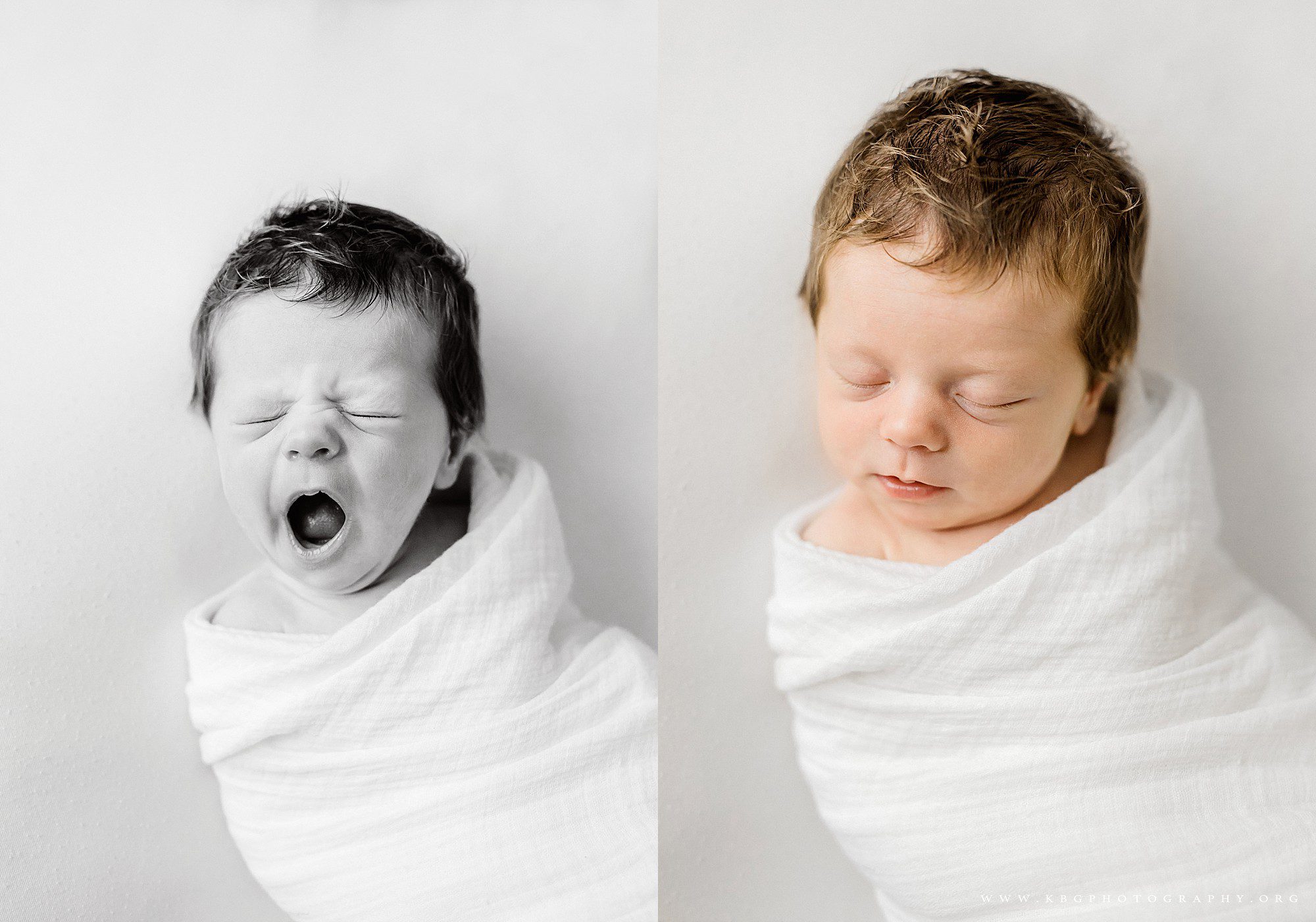 marietta newborn photographer - newborn baby girl wrapped in white blanket