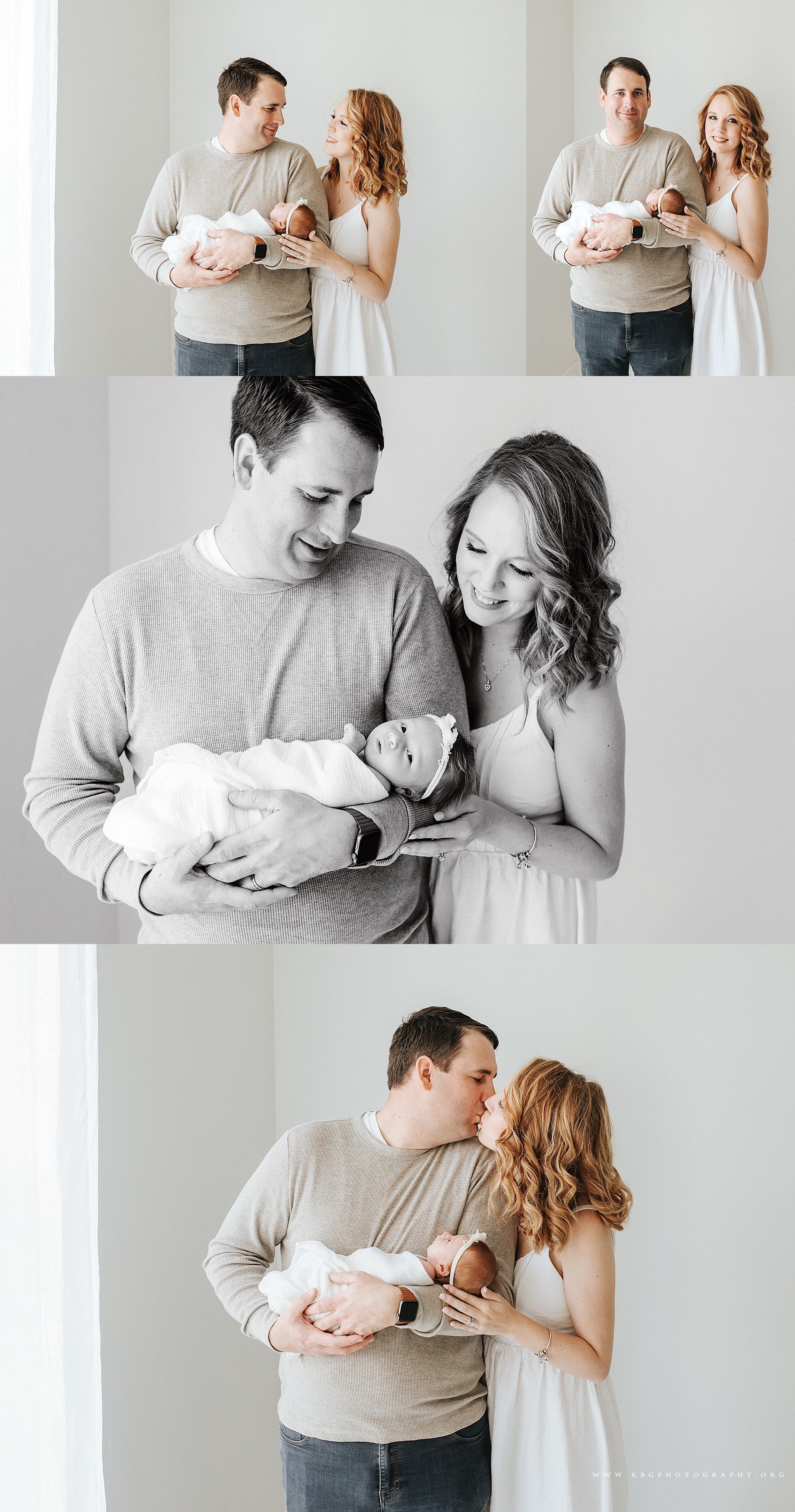 marietta newborn photographer - mom and dad holding baby girl 