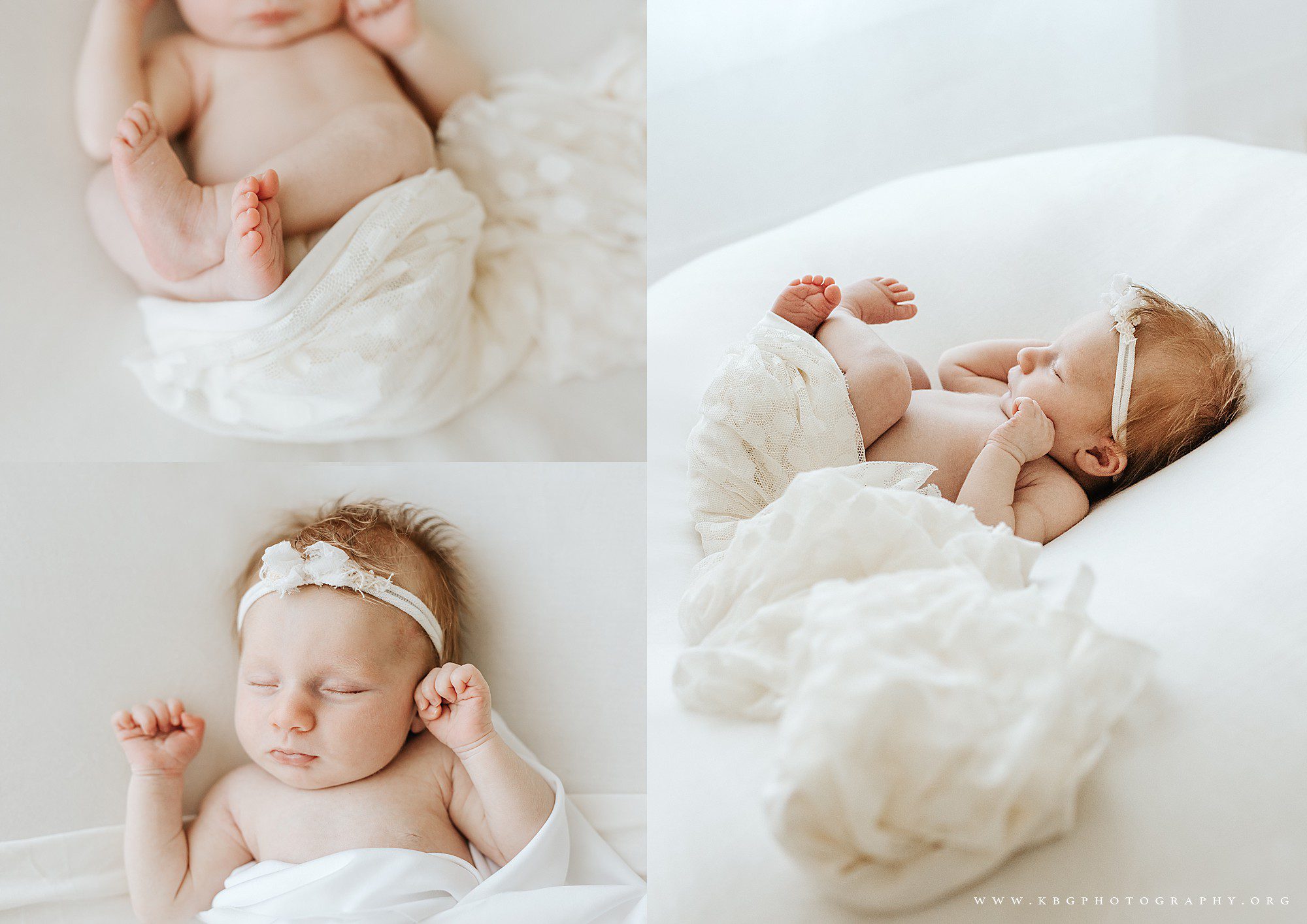 atlanta photographer - newborn baby girl on beanbag