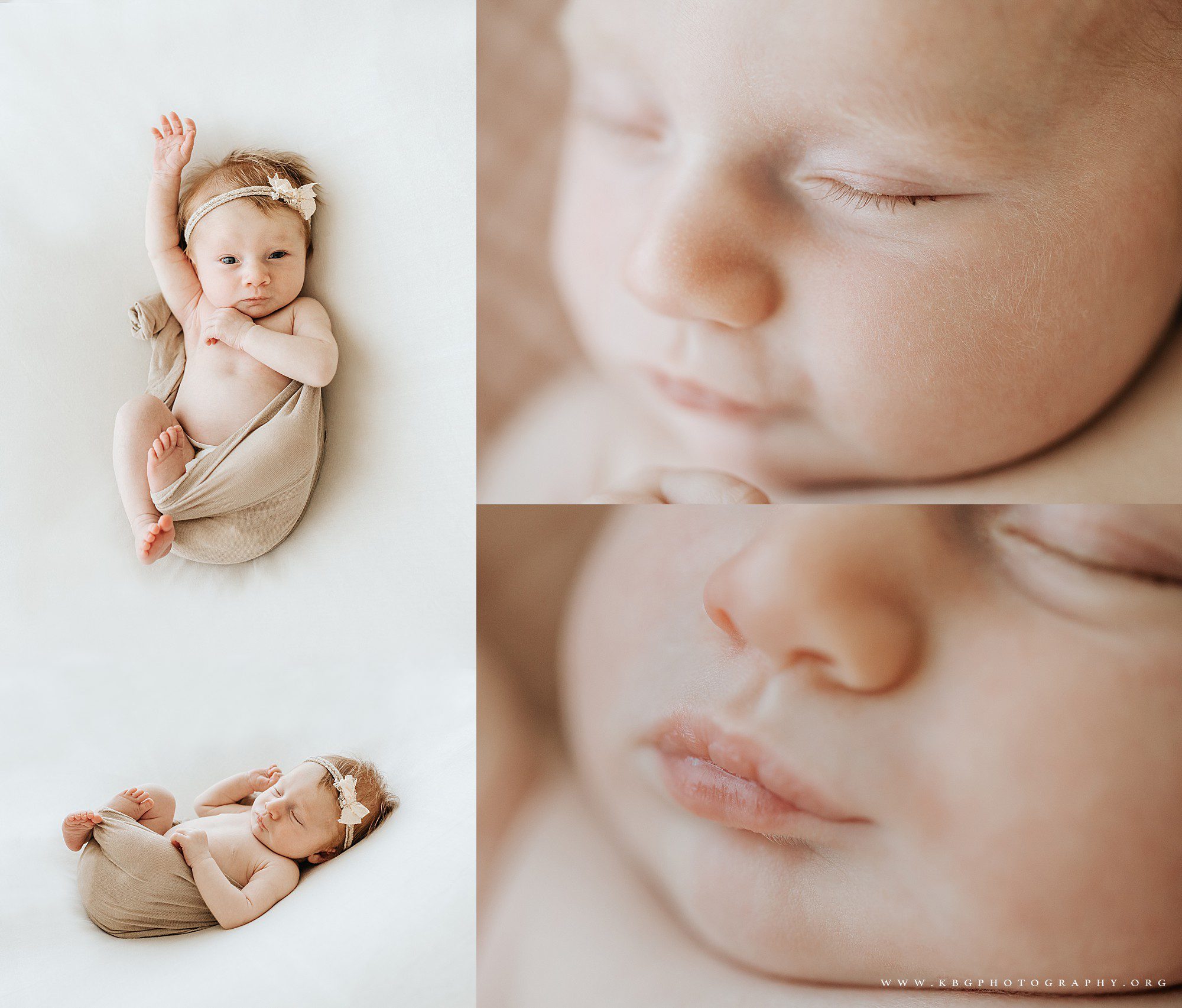 marietta newborn - newborn girl on beanbag