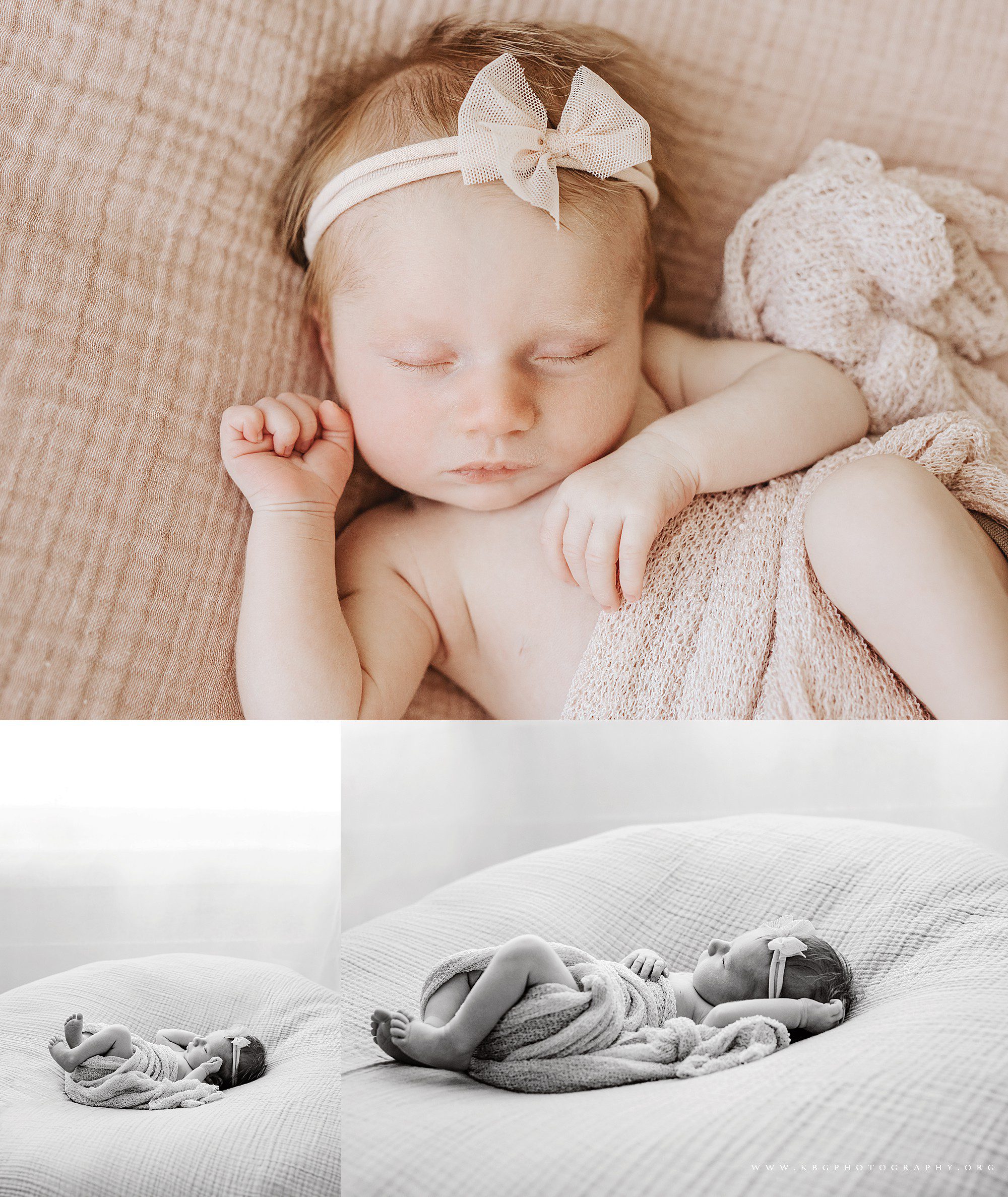 marietta photographer - newborn baby girl on beanbag