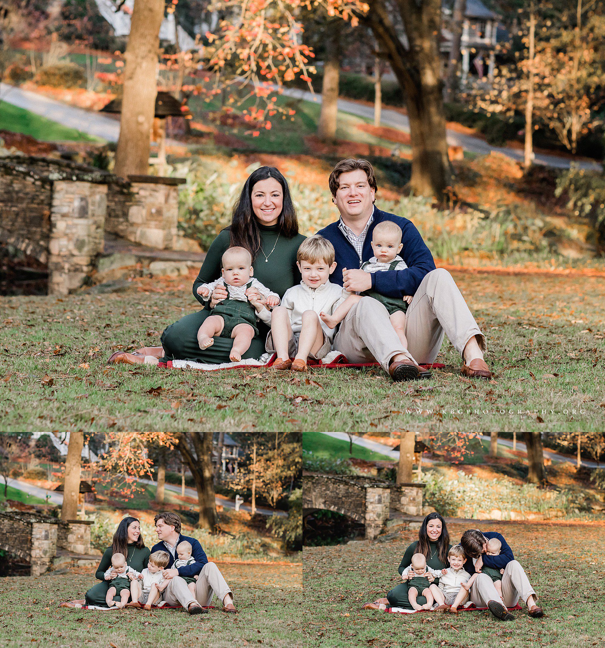 marietta family photographer - family posing in an atlanta park 