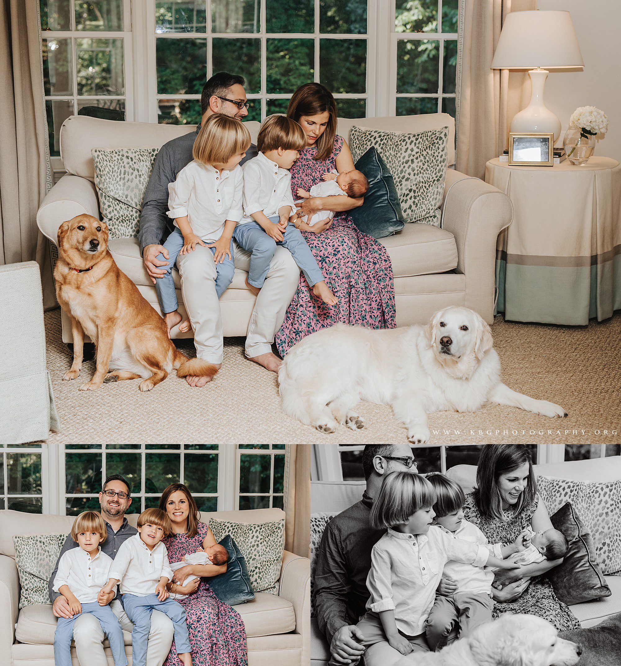 atlanta family photographer - family of five with two dogs and baby 
