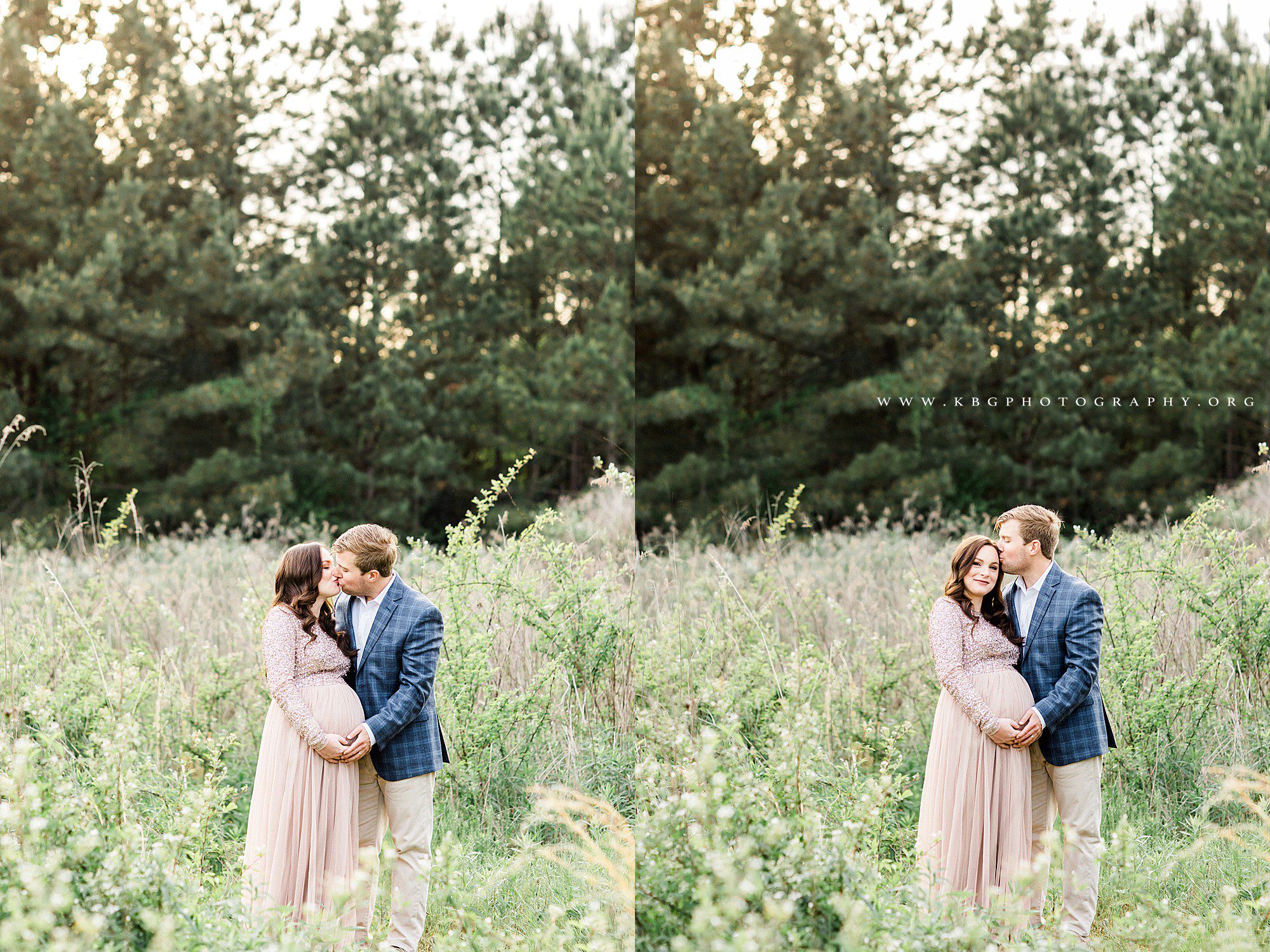 couple posing together in field - atlanta family photographer