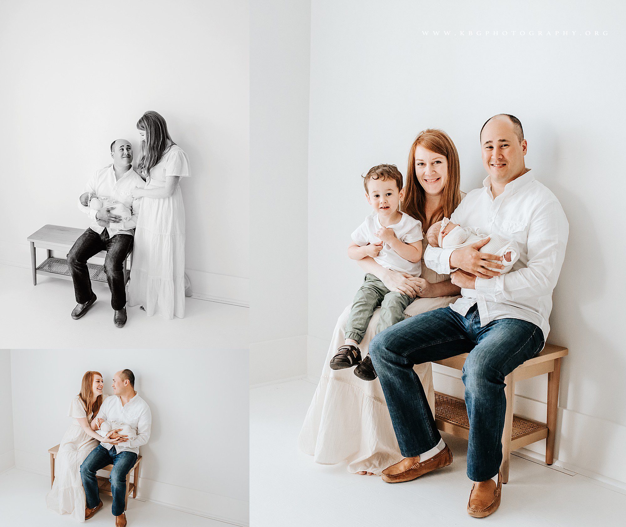 new mom and dad posing with their two kids - atlanta family photographer