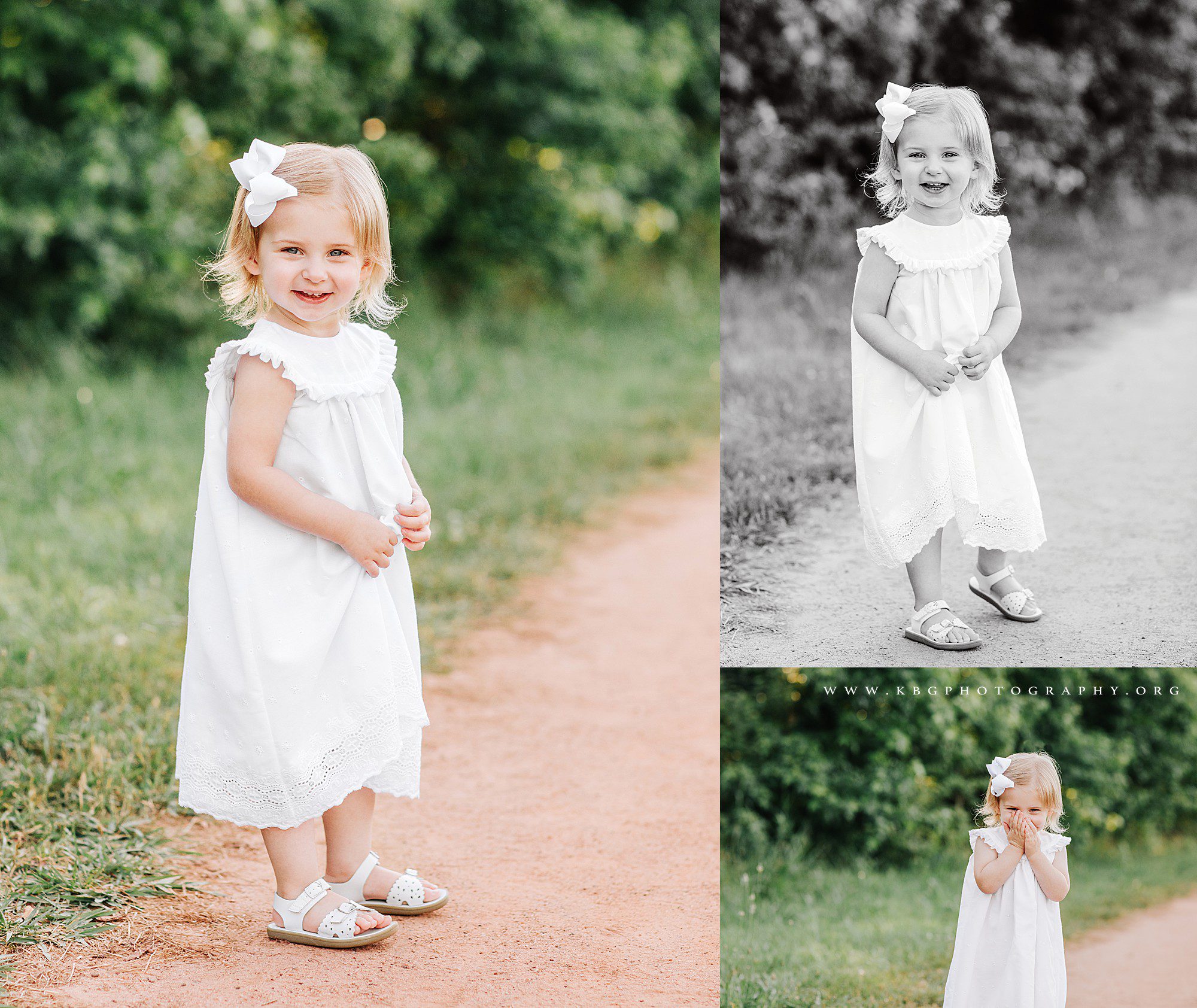 little girl giggling on pathway - marietta child photographer