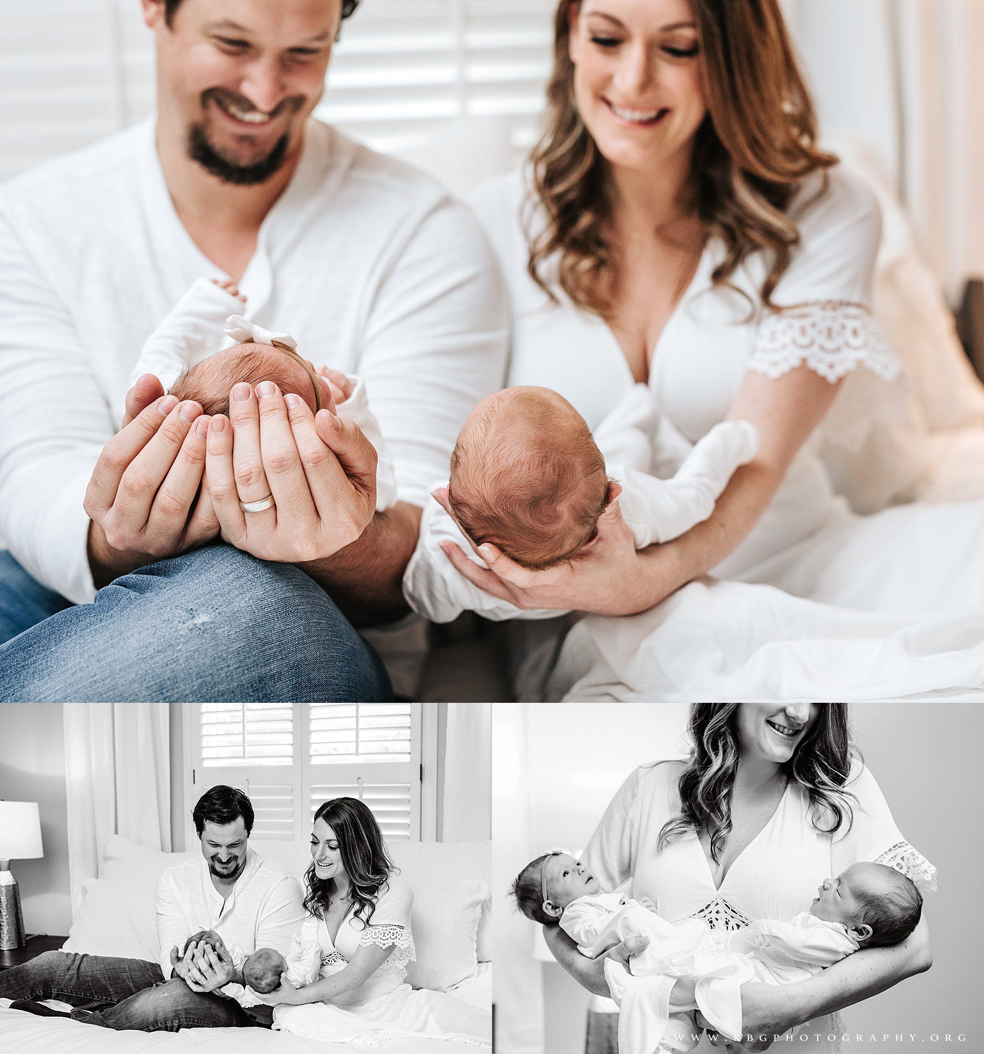parents with their new baby twins - atlanta family photographer