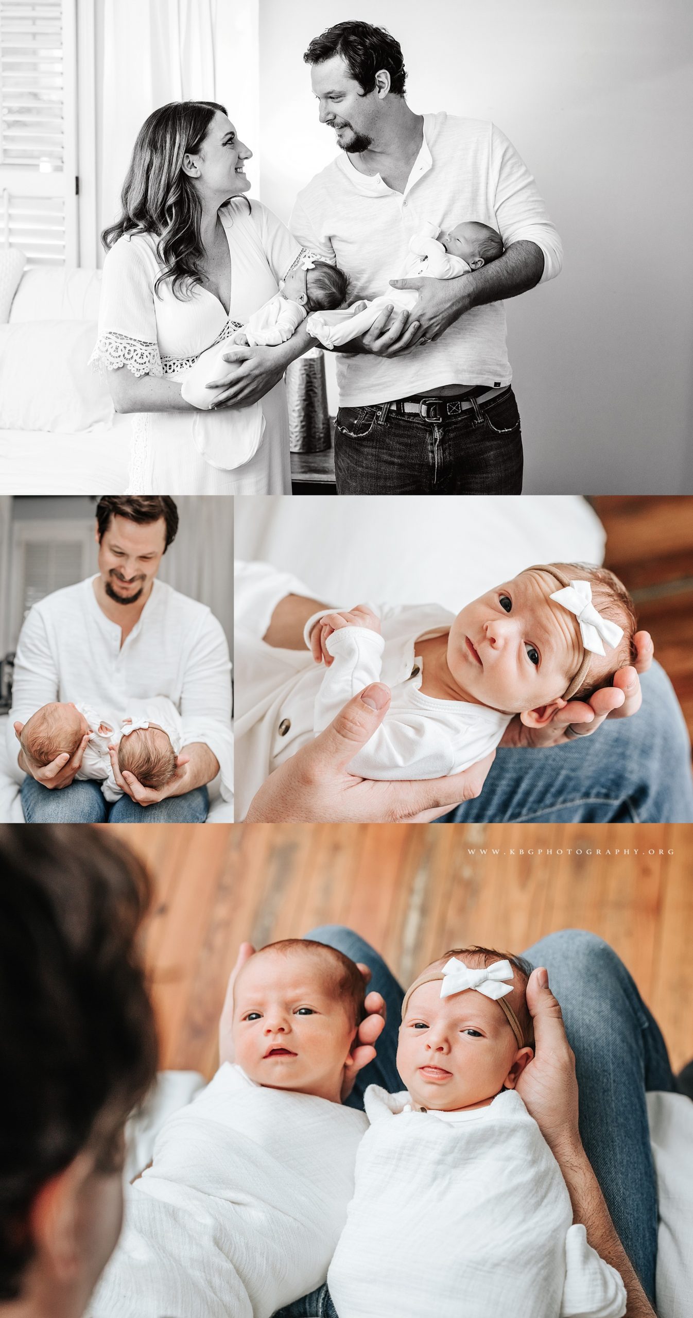 parents with newborn twins - marietta newborn photographer