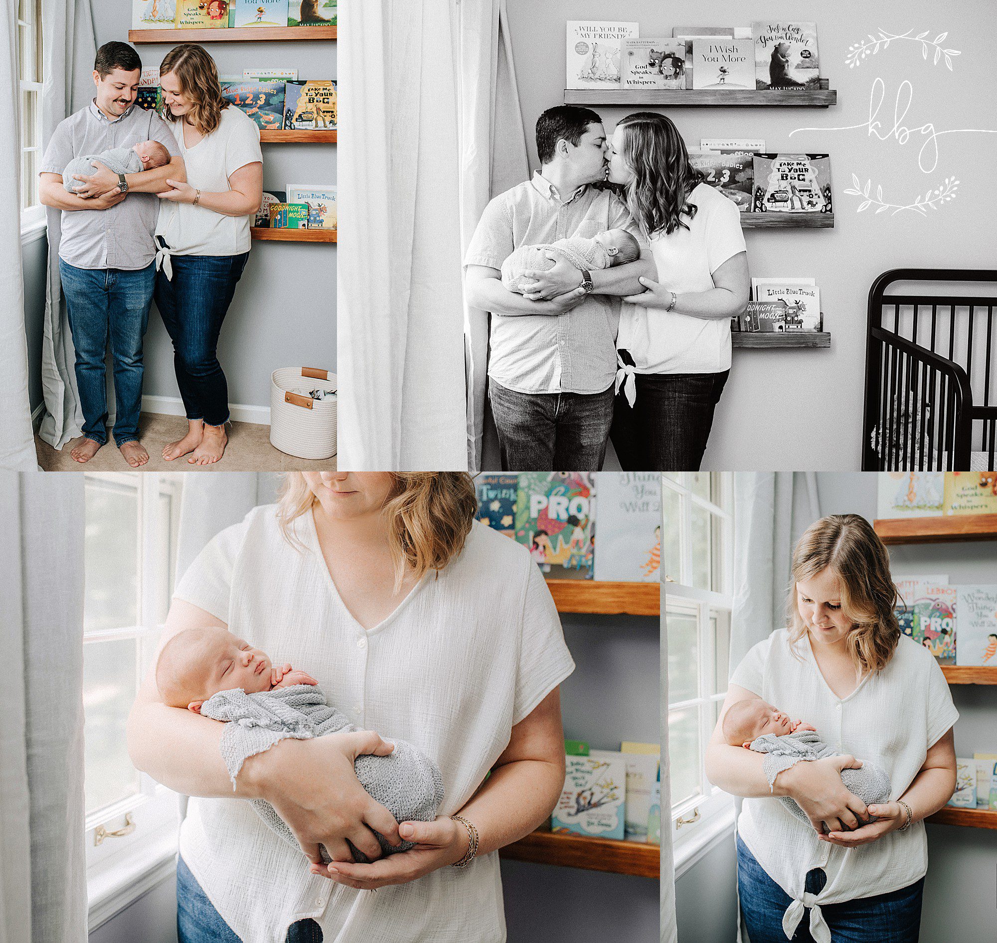 new parents holding baby in nursery - atlanta newborn photographer