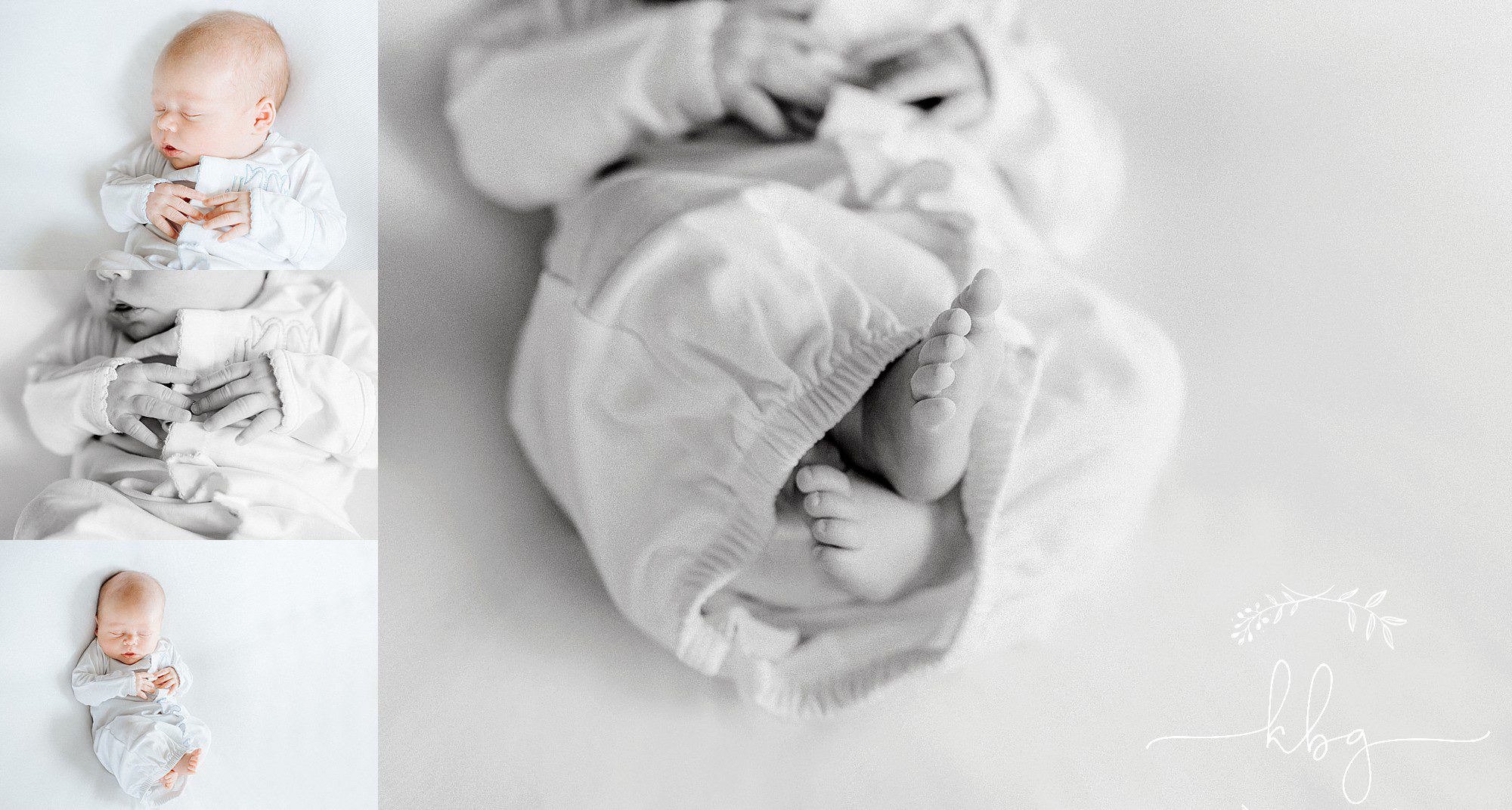 newborn boy on white blanket - brookhaven newborn photographer