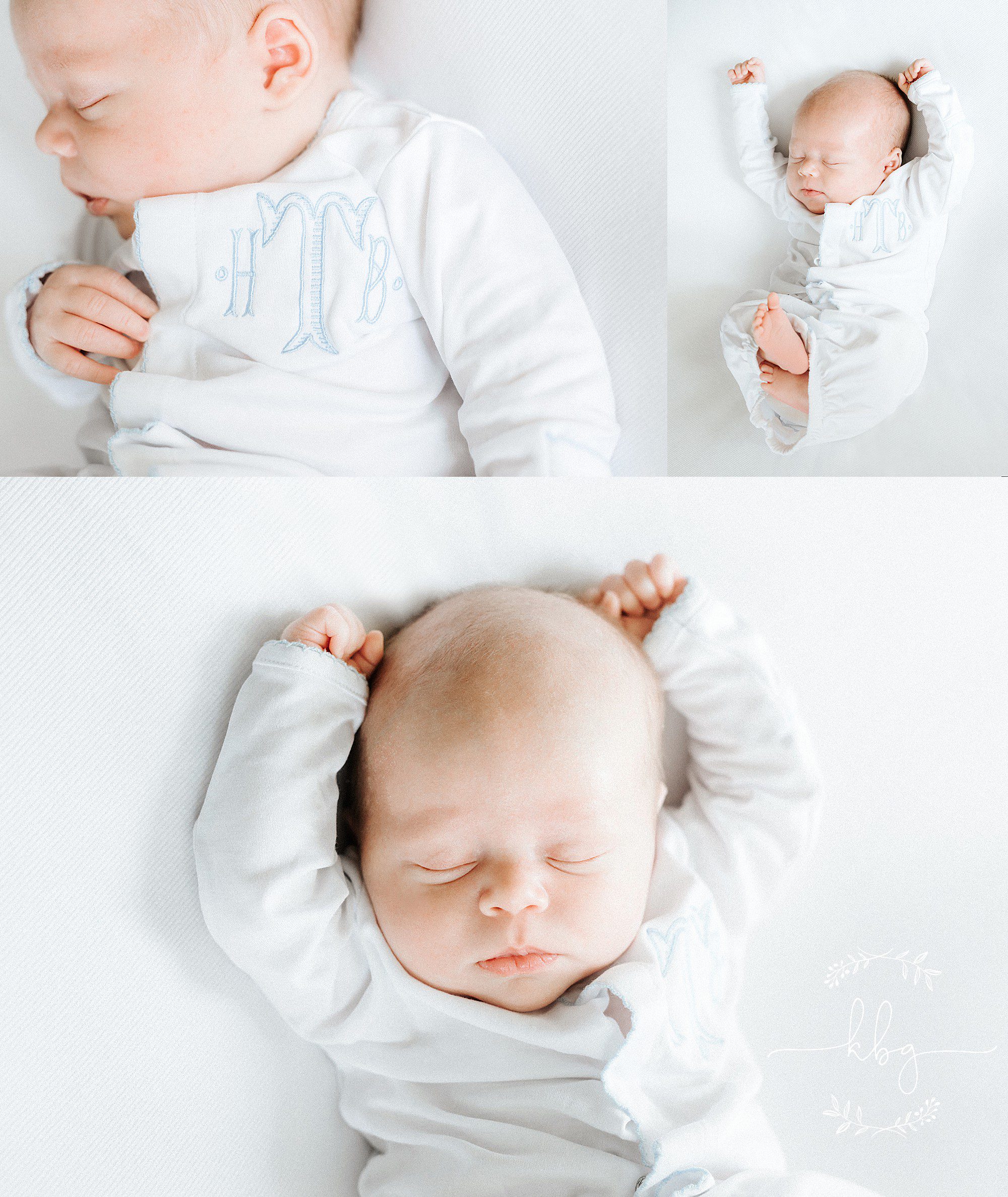 newborn boy on white blanket - atlanta newborn photographer