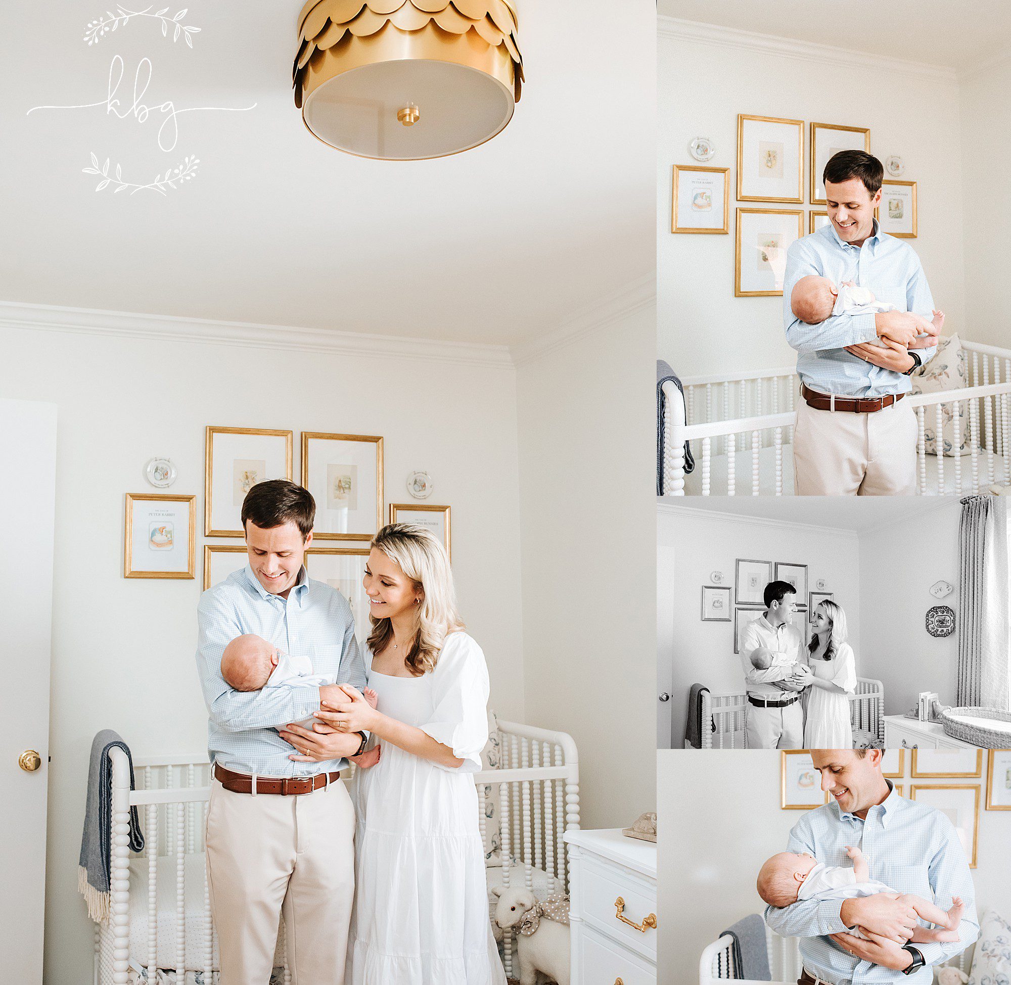 mom and dad holding baby in nursery - brookhaven lifestyle newborn session