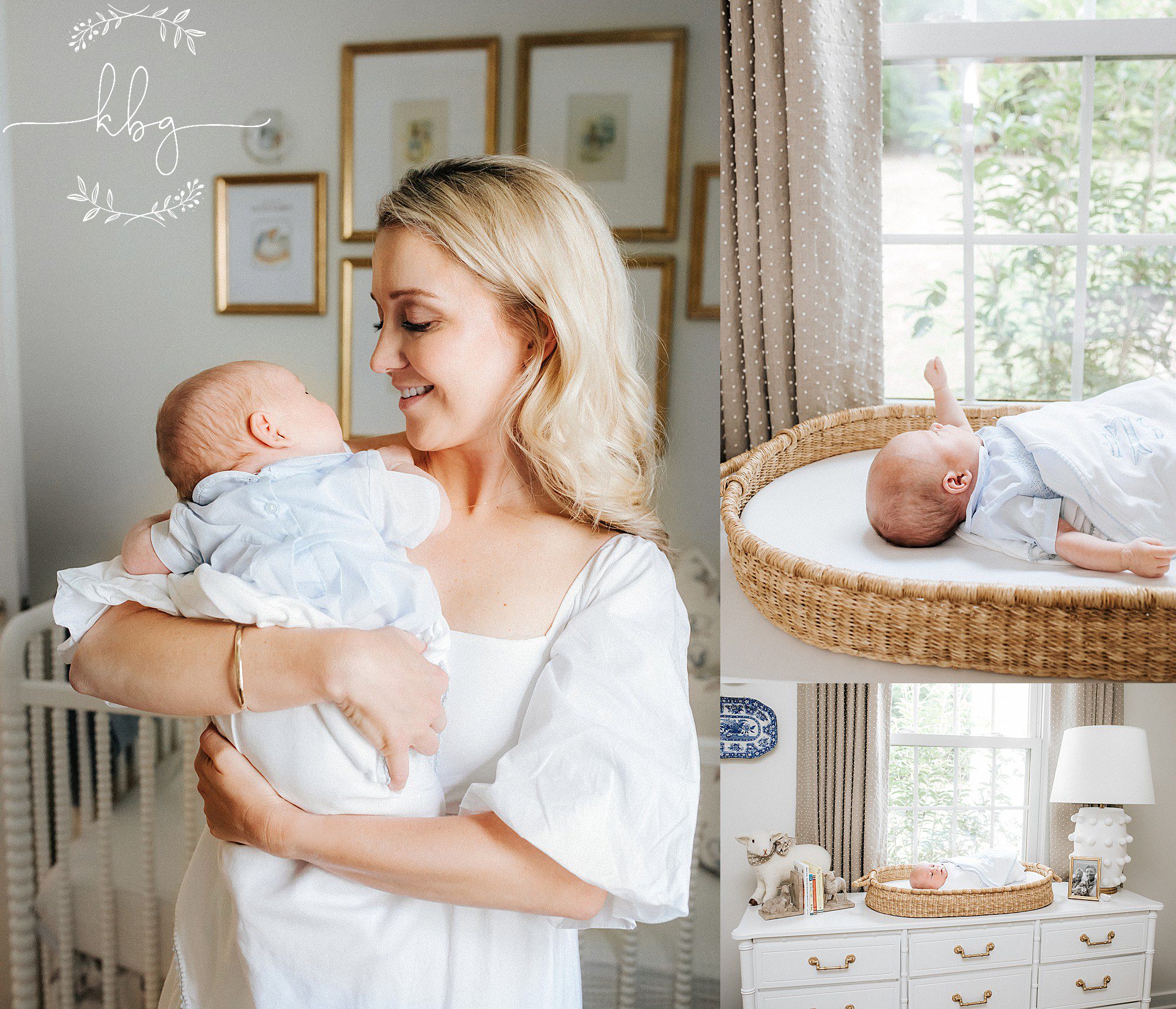 new baby boy in home nursery - marietta newborn photographer