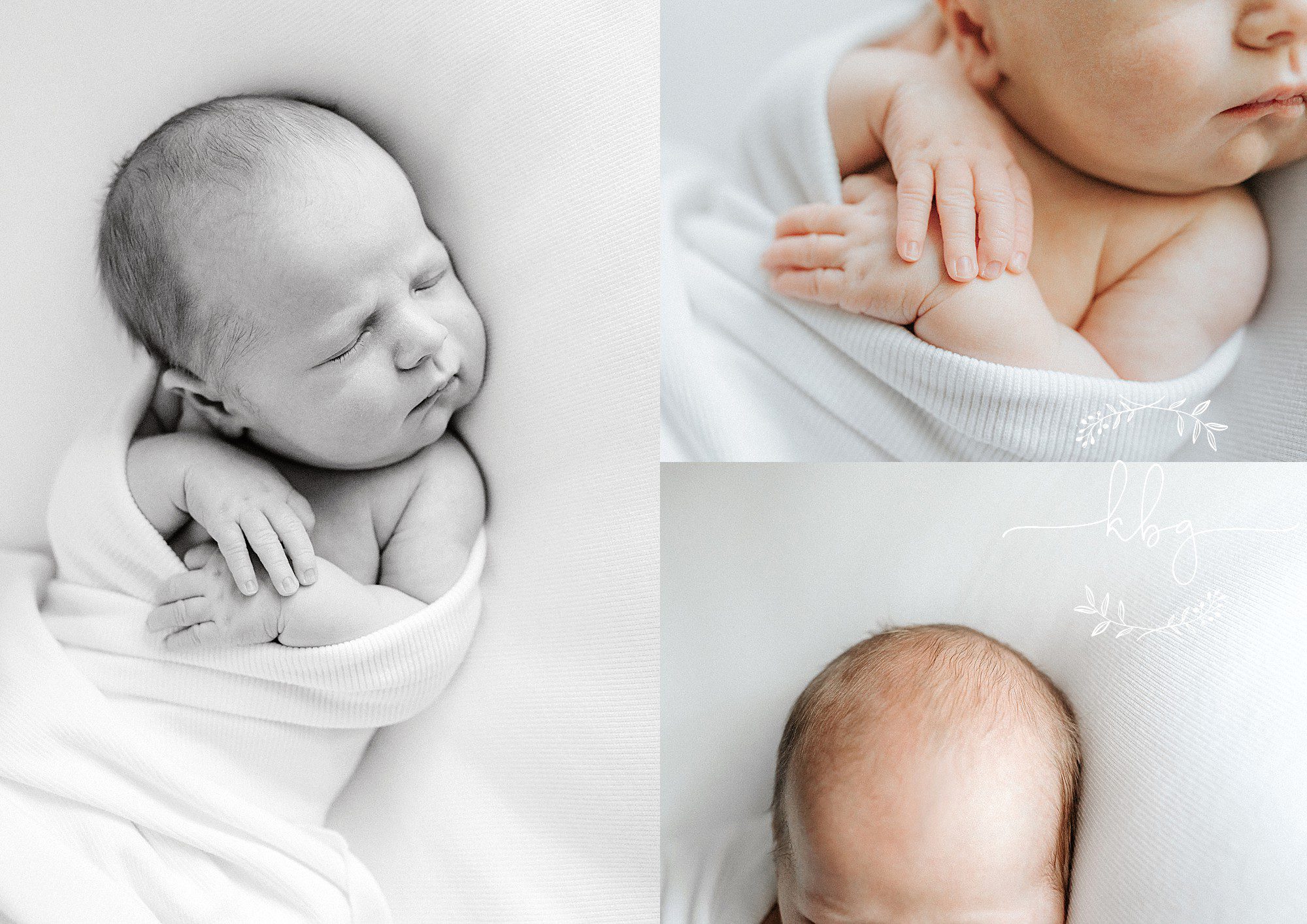 newborn baby boy on white blanket - marietta newborn photographer