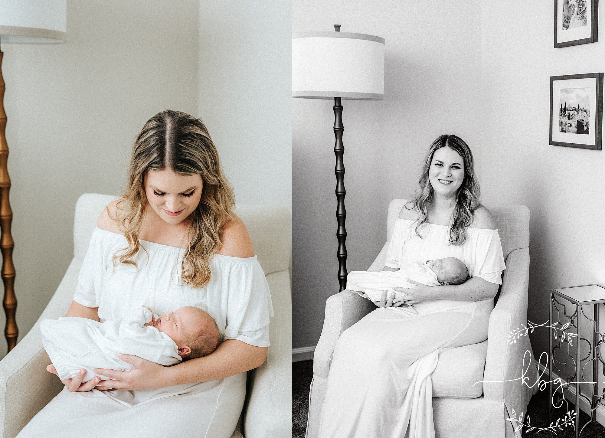 new mom holding baby boy in nursery - brookhaven family photographer