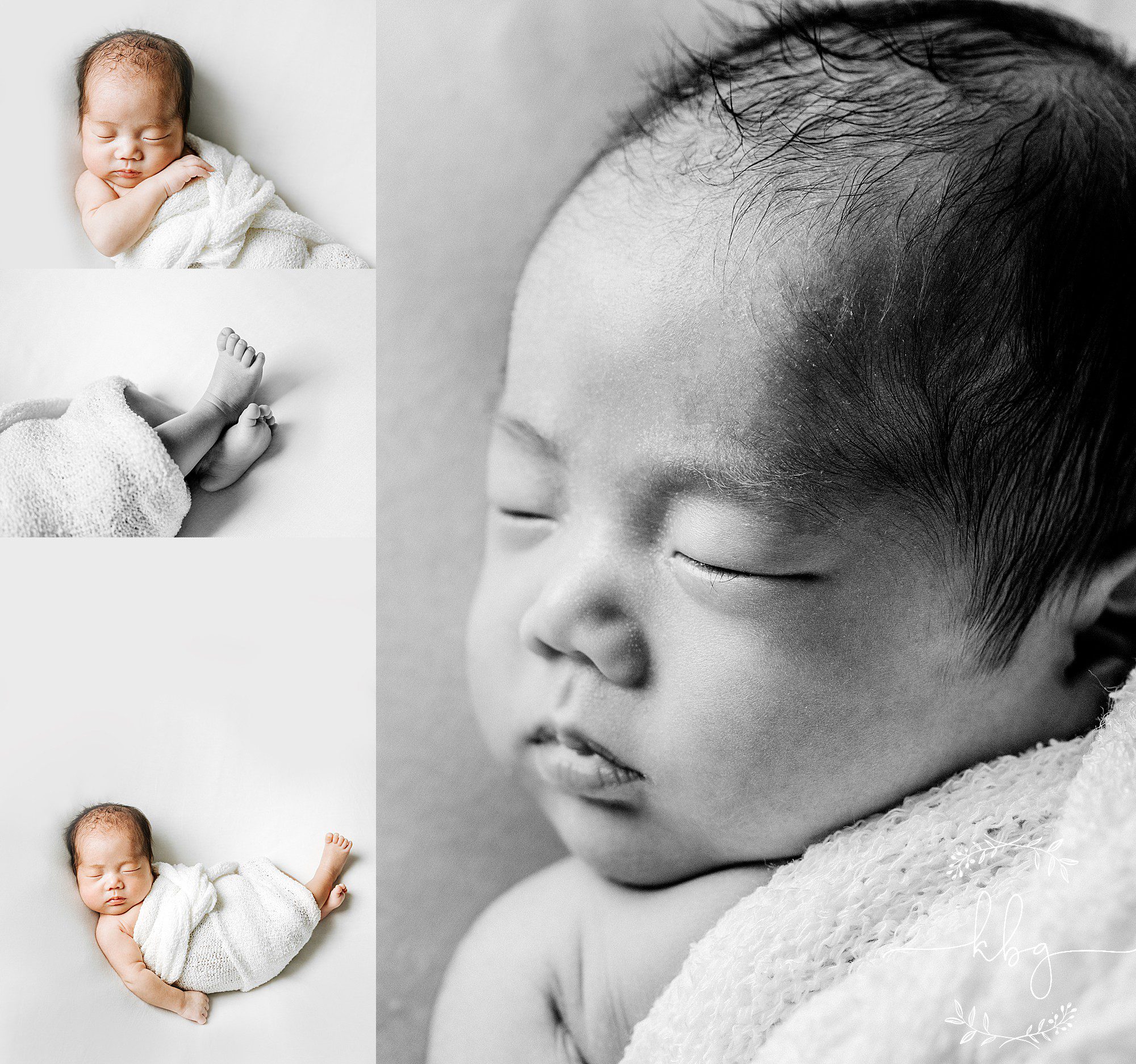 smyrna newborn session - single newborn boy on white background