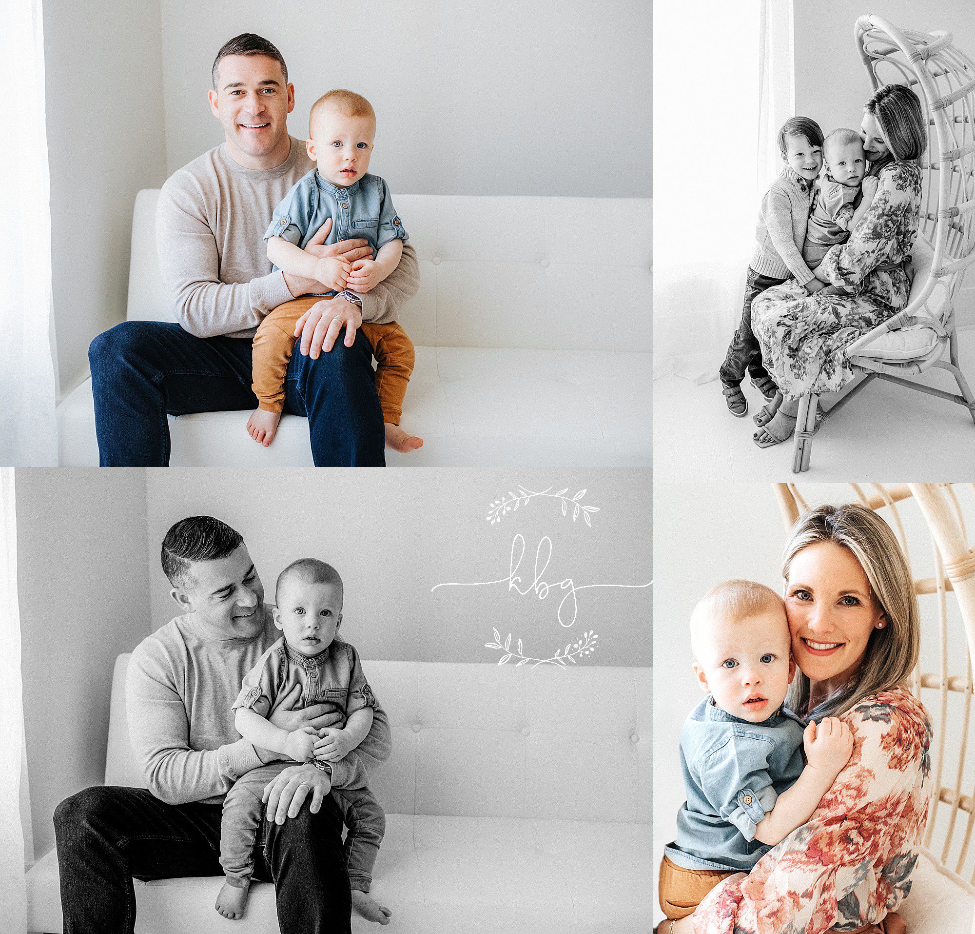 family collage of combinations of mom and kids and dad and kids - marietta family photographer