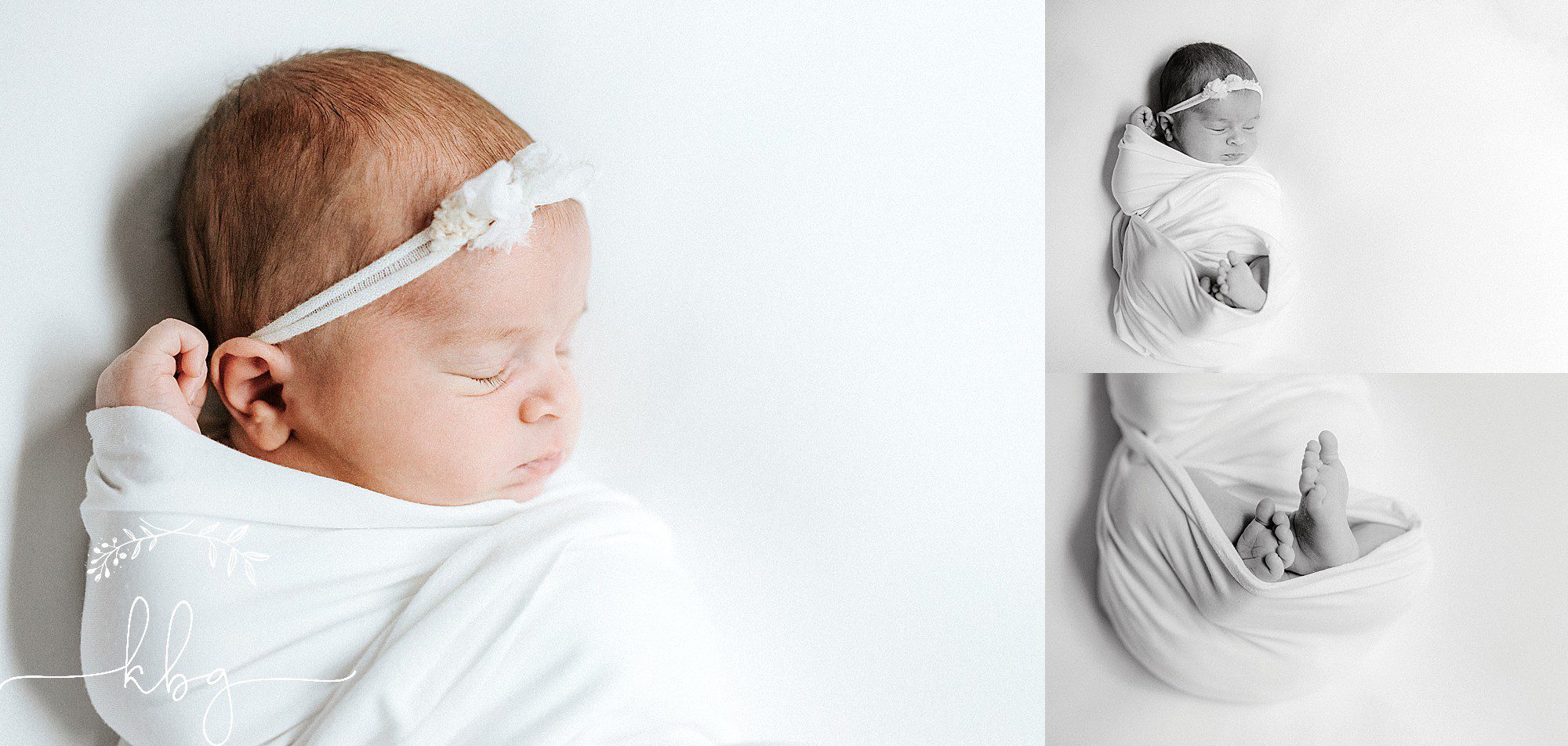 newborn girl on white backdrop - marietta newborn session