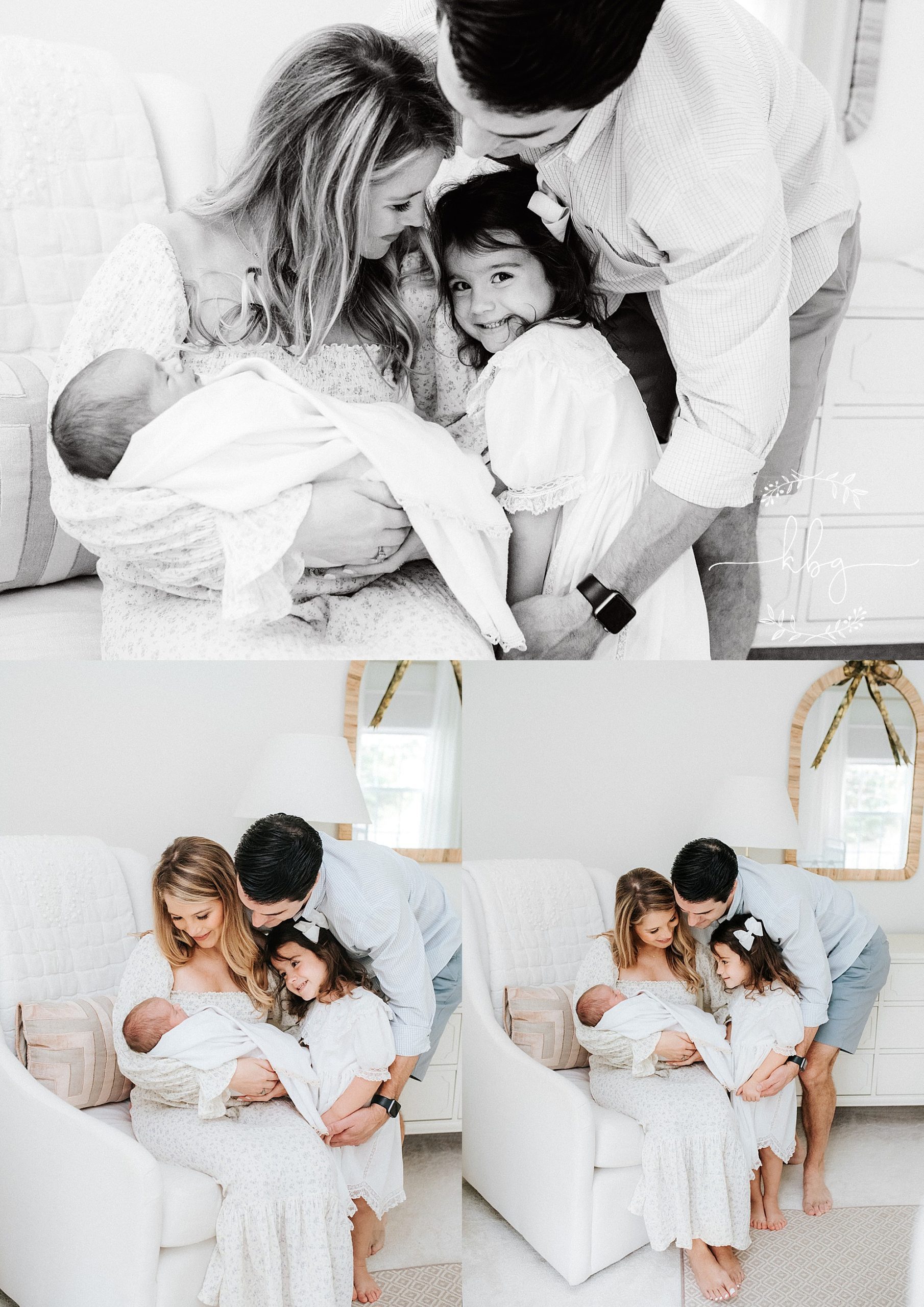 new family of four in nursery - marietta in home newborn session