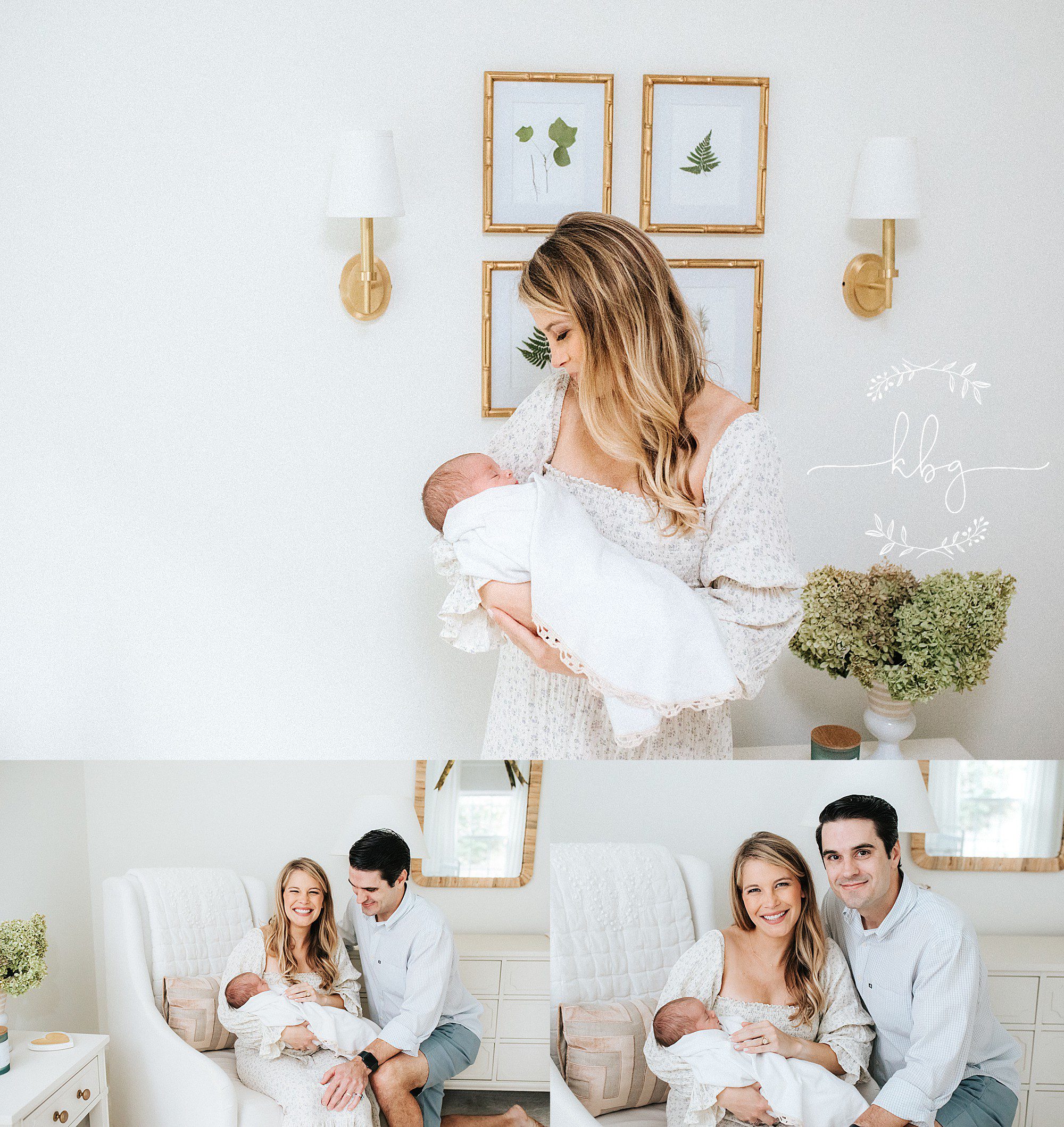 mom and dad with new baby girl in nursery - east cobb newborn photographer